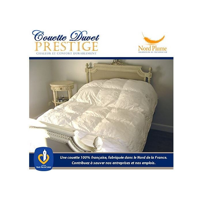 COUETTE DUVET luxe 220x240 ,80% Duvet Oie Blanc 20% Plumettes. Enveloppe 100% Coton percale 110 fils/cm², 400 g/m²