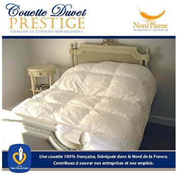 COUETTE DUVET luxe 220x240 ,80% Duvet Oie Blanc 20% Plumettes. Enveloppe 100% Coton percale 110 fils/cm², 400 g/m² 2