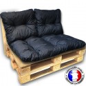 KIT COUSSINS PALETTE OUTDOOR anthracite 1 assise+2 dossiers 120*80 cm