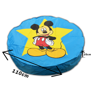 pouf mickey disney geant  bleu 110 cm  de diametre 2