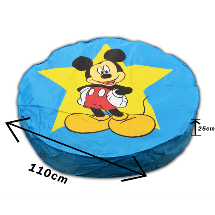 pouf mickey disney geant  bleu 110 cm  de diametre