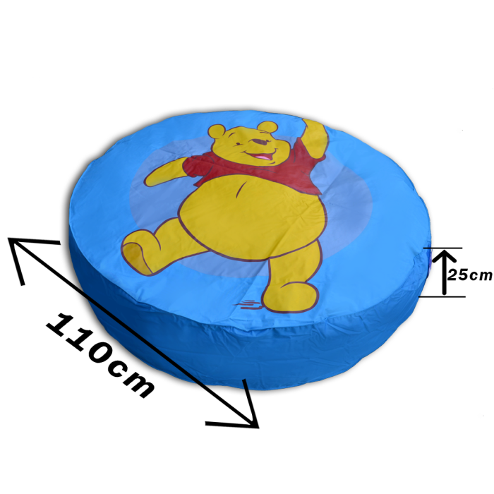 Pouf géant Bleu Disney diamètre 110 cm motif WINNIE pas cher FABRIQUE EN FRANCE