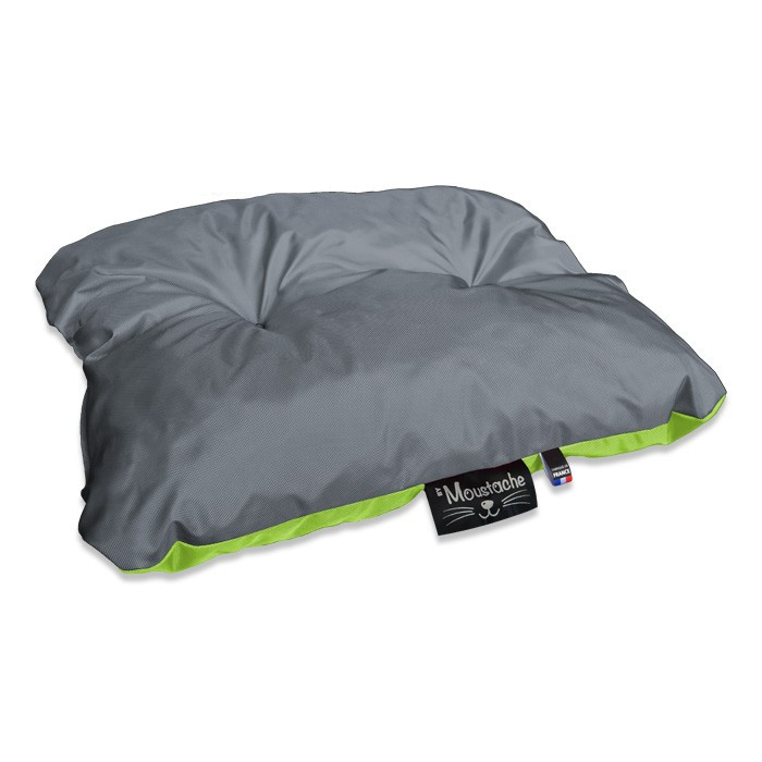 Coussin de chien reversible gris vert lavable