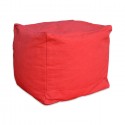 Pouf carré coton rouge framboise