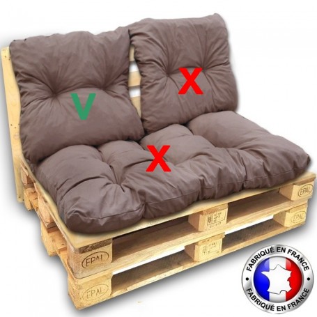 Kit coussins pour canape euro palettes 120x80 cm - épaisseur 17