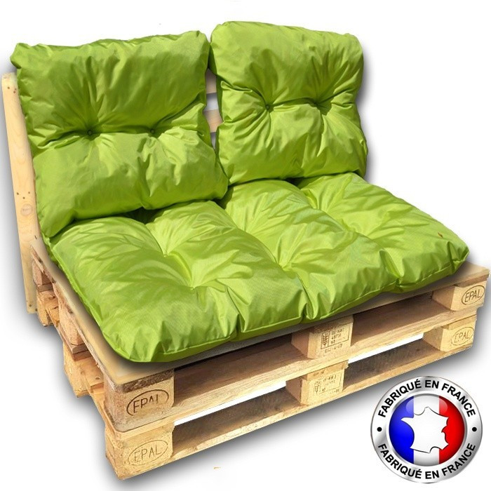 Kit coussins palette imperméable 120x80 waterproof