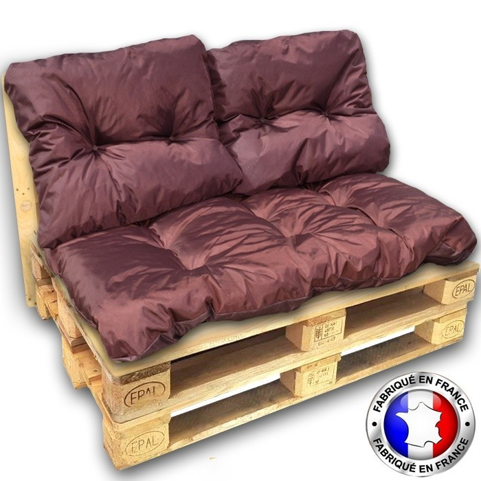 Kit coussins palette imperméable 120x80 waterproof