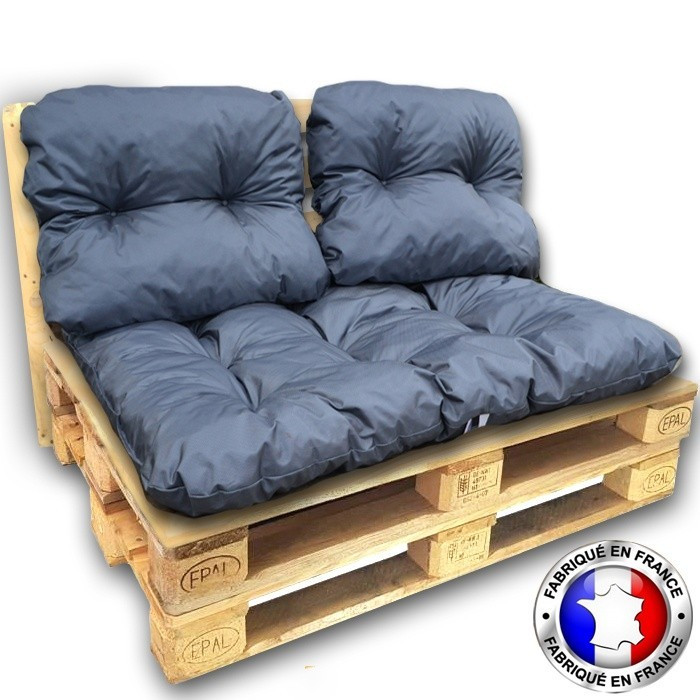 Kit coussins palette imperméable 120x80 waterproof