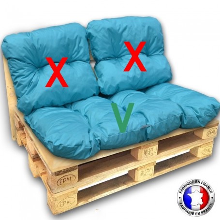 Kit coussins palette imperméable 120x80 waterproof