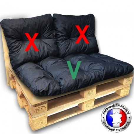 Kit coussins palette imperméable 120x80 waterproof