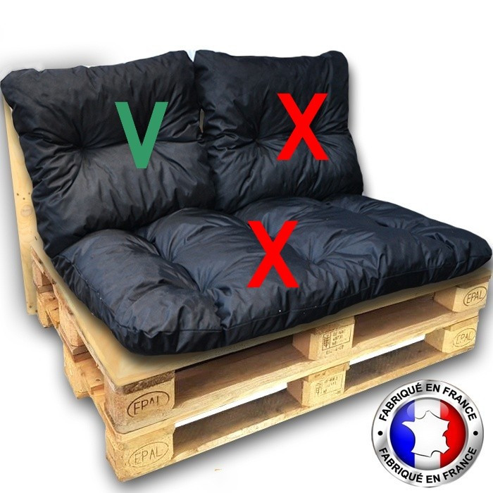 Kit coussins palette imperméable 120x80 waterproof