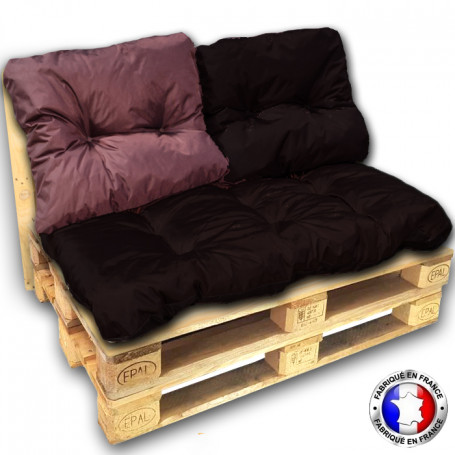 Kit coussins palette imperméable 120x80 waterproof