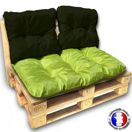 Kit coussins palette imperméable 120x80 waterproof