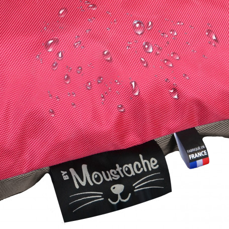 Coussin d'extérieur pour chien Taupe / Rose fuchsia réversible 105x60cm