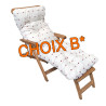 Choix B* - Coussin bain de soleil pompons rouges