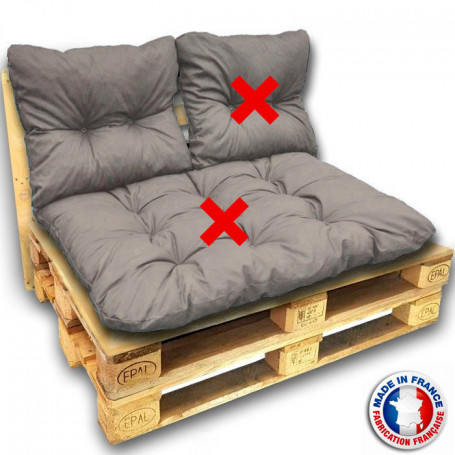 Kit coussins palette gris anthracite pour canapé euro palettes 120x80 cm - épaisseur 17 cm