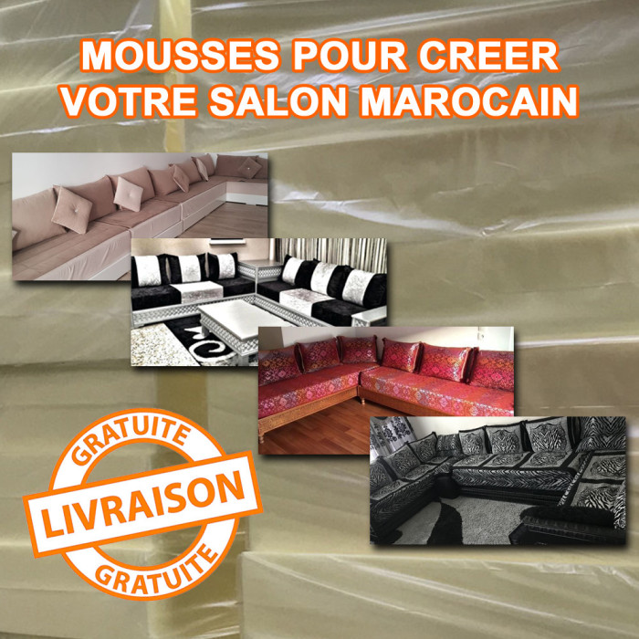 Mousse banquette salon marocain 200x70 cm