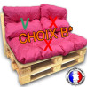 Choix B* - Coussin dossier imperméable rose 60x55 cm pour kit palette