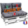 Choix B* - Coussin dossier palette imperméable taupe