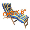 Choix B* - Coussin bain de soleil lignes jaunes et bleues