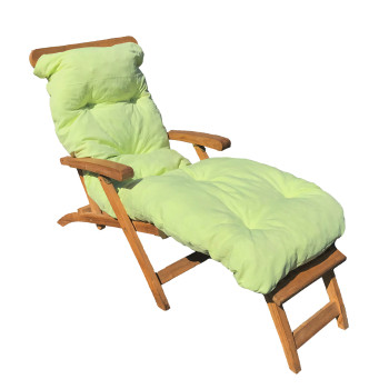 Coussin bain de soleil vert avec motifs de fleurs et...