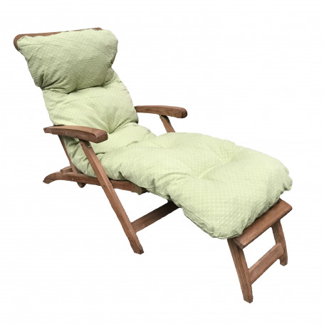 Coussin bain de soleil vert avec quadrillage