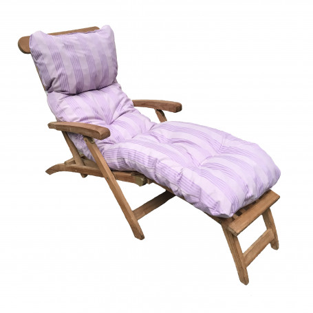 Coussin bain de soleil lignes mauves