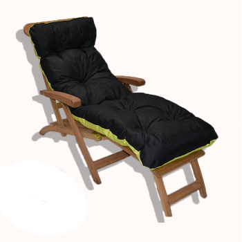 Coussin bain de soleil imperméable réversible anis noir 2