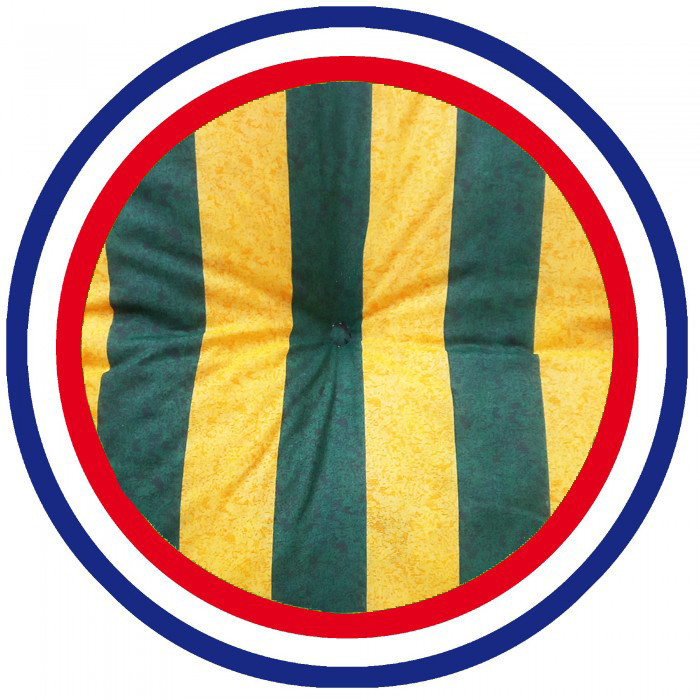 Coussin bain de soleil lignes jaunes et vertes