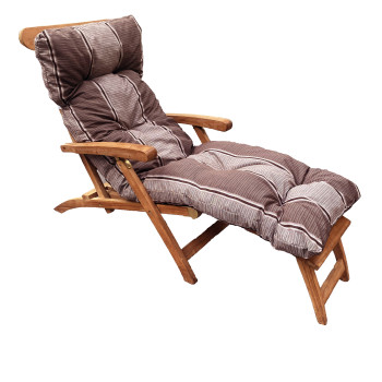 Coussin bain de soleil lignes marron