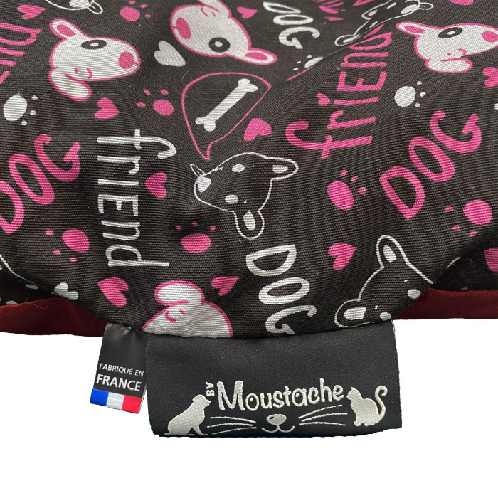 Coussin géant animaux Dog Friend rose 130x80 cm