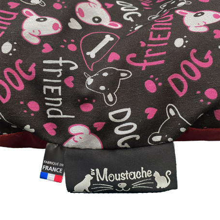 Coussin géant animaux Dog Friend rose 130x80 cm
