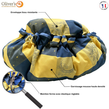 Marmite norvégienne Olivier’s: sac de cuisson écologique et économique, enveloppe résistante et dessin bleu et jaune, mousse hau