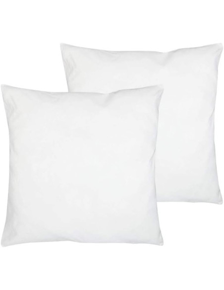 Today Lot 2 oreillers 60/60 Microfibre, Polyester, Blanc, 60x60 cm