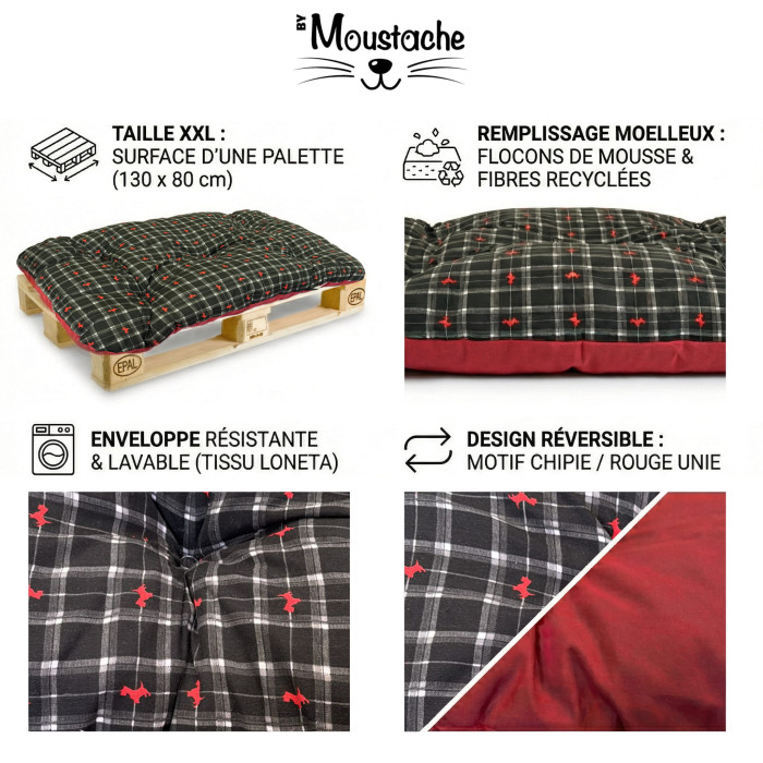 Coussin pour chiens Fabriqué en France By Moustache