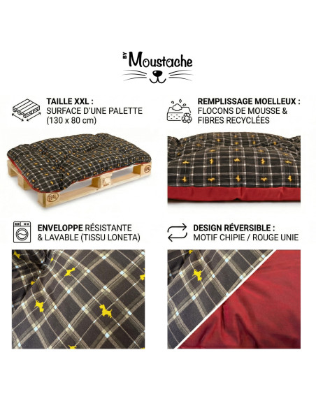 Coussin pour chiens Fabriqué en France Marron By Moustache