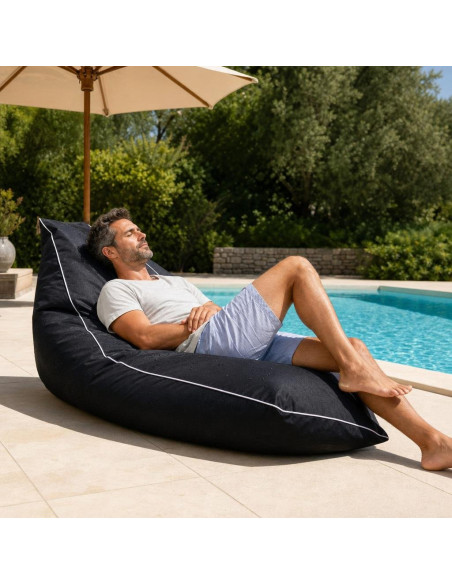 Pouf banane géant noir 155 cm