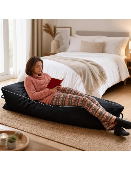 Pouf banane géant noir 155 cm