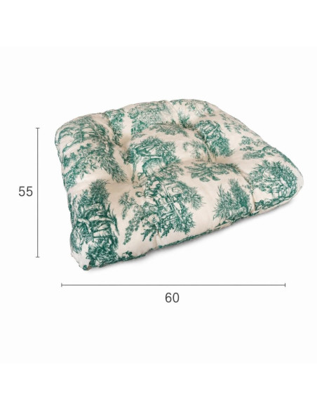 Coussin pour chat et petit chien toile de Jouy 60x55 cm