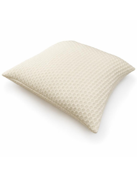 Oreiller garni laine 60x60 coquille d'œuf, enveloppe tricot matelassé