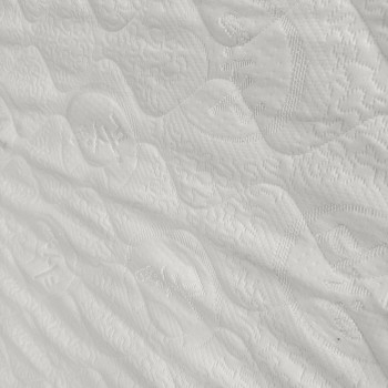 Matelas mousse 90x190 épaisseur 15 cm déhoussable, liseré bleu marine, sur fond blanc 2